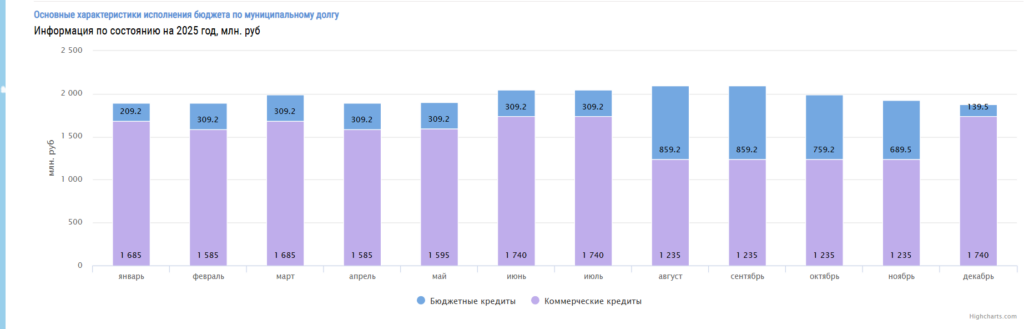 В структуре муниципального долга Братска увеличилась доля коммерческих кредитов, а сам он немного снизился